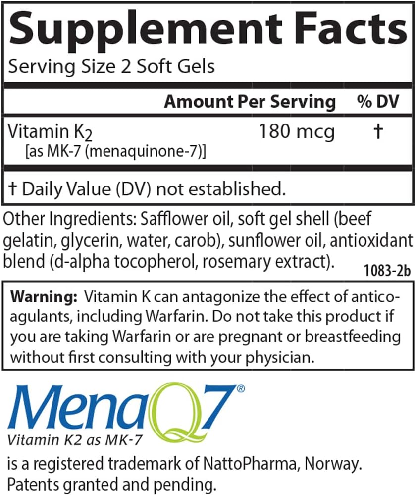 Carlson Vitamin K2 MK-7 (Menaquinone) - 180 mcg, 180 Softgels - görsel 4
