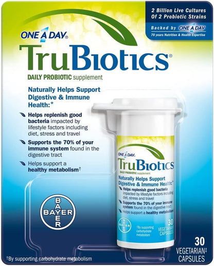 TruBiotics Daily Probiotic, 30 Capsules – Gluten-free, Soya Free Digestive and Immune Health Support Supplement for Men and Women