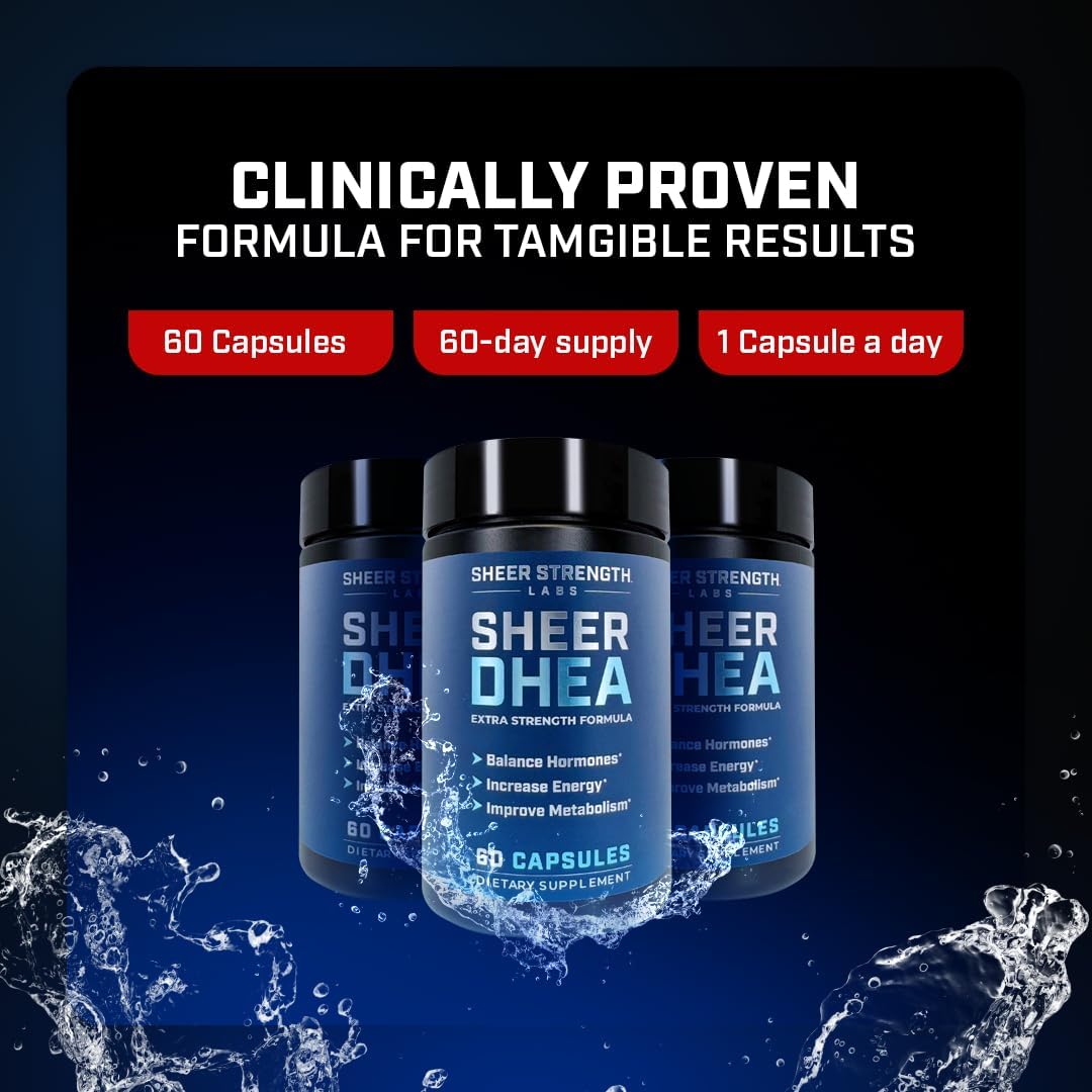 Sheer Strength Labs DHEA 100mg Supplement - Pure DHEA for Men and Women - Enhanced Absorption - 60 Capsules - görsel 7