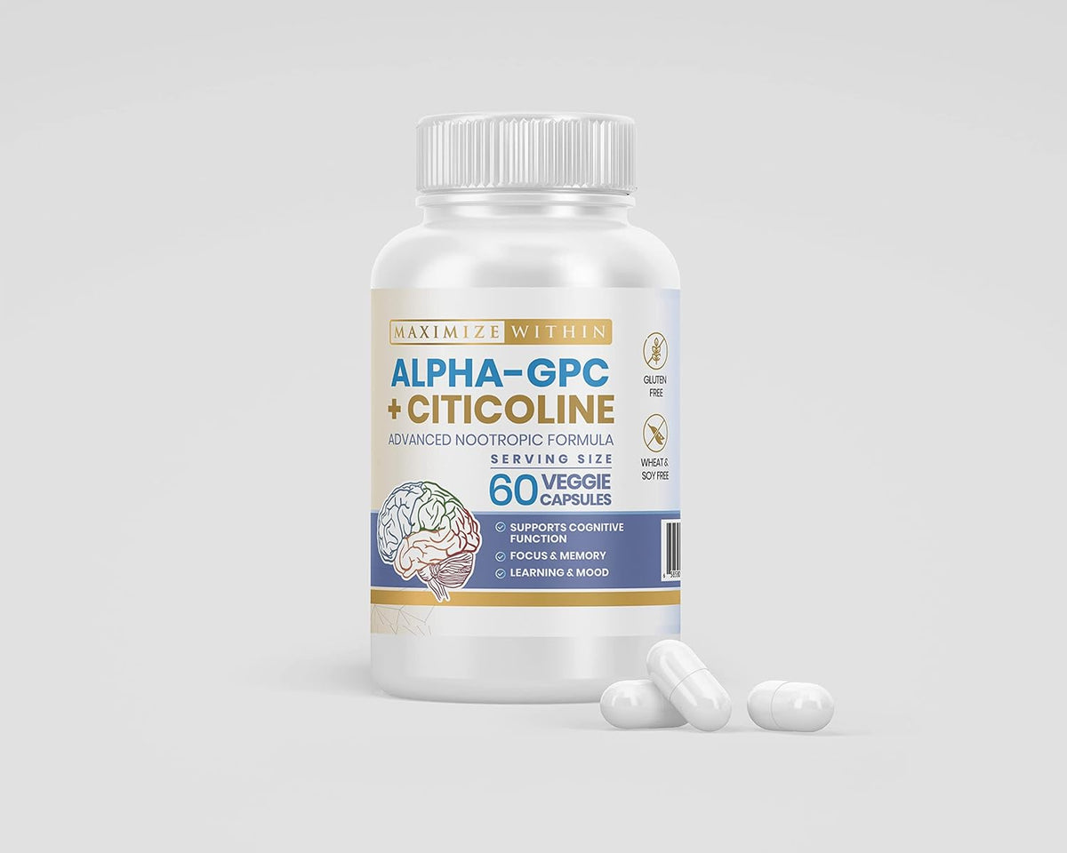 Alpha GPC + Citicoline 60 Capsules, 1600mg Concentrated Formula – Cognitive Support - görsel 10
