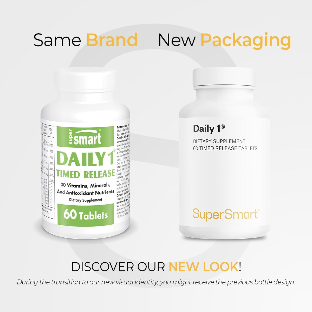 Supersmart - Daily 1® Timed Release - Multivitamin for Women and Men - with BioPQQ, Vitamins A, B, C, D, E, Biotin, Quercetin and Fisetin - Non-GM and Gluten-free - 60 Tablets - görsel 2