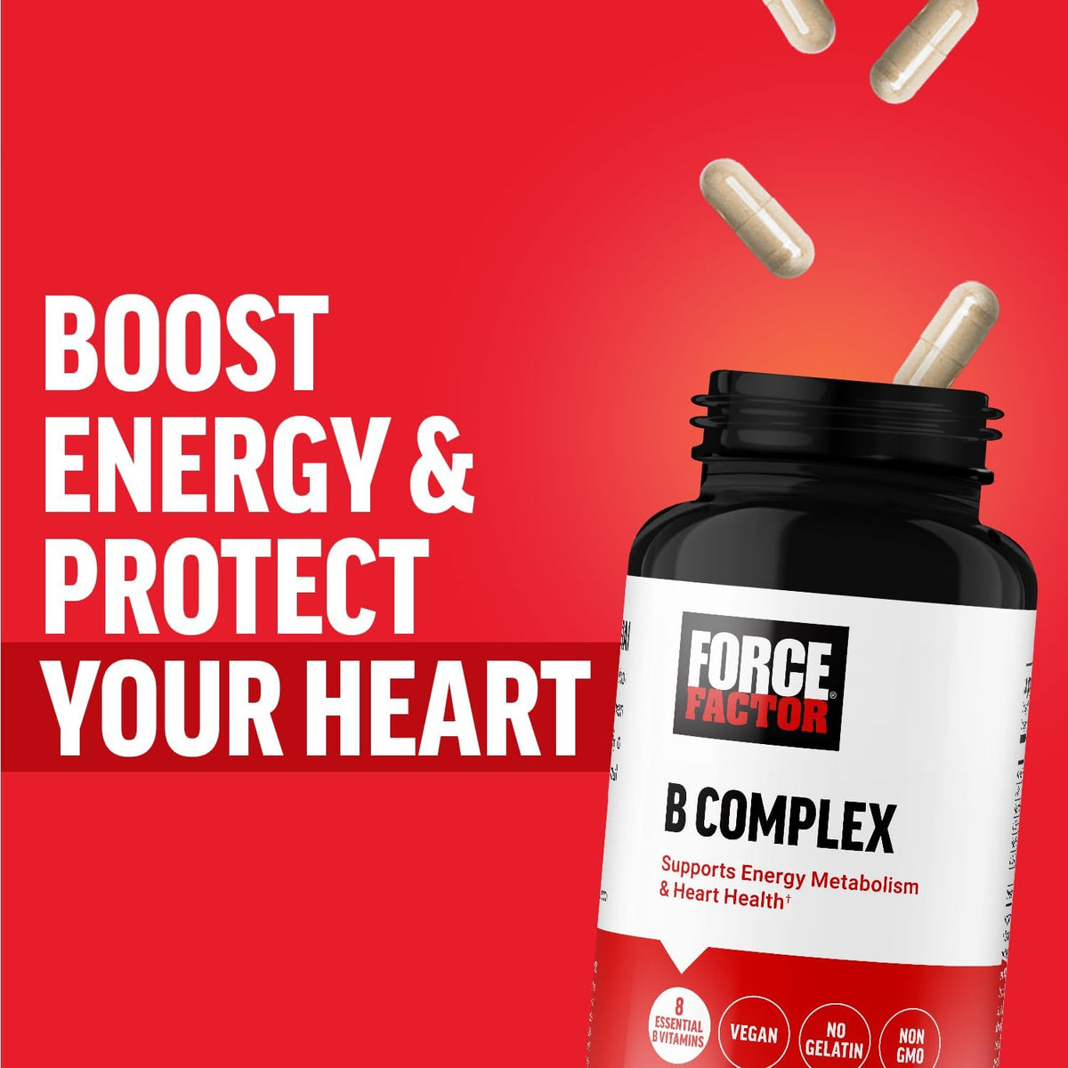 Force Factor Vitamin B Complex - 60 Vegetable Capsules - görsel 7