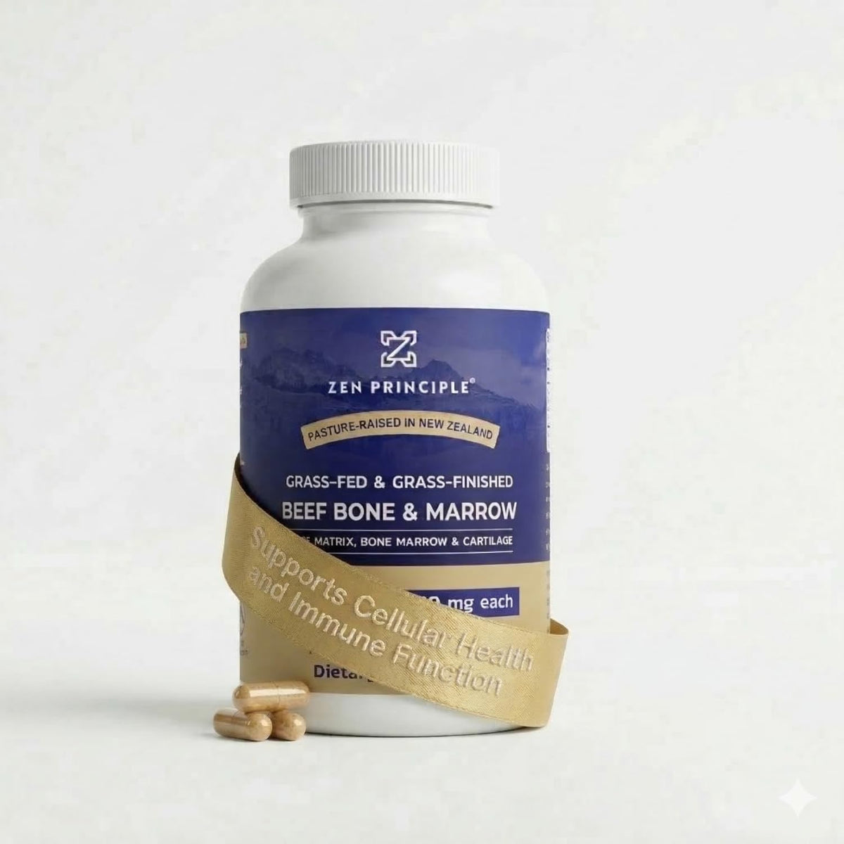 Zen Principle Grass Fed Beef Bone Marrow Supplement, 3300mg – Skin, Oral Health, and Joint Support, 2-Pack (420 Capsules) - görsel 8