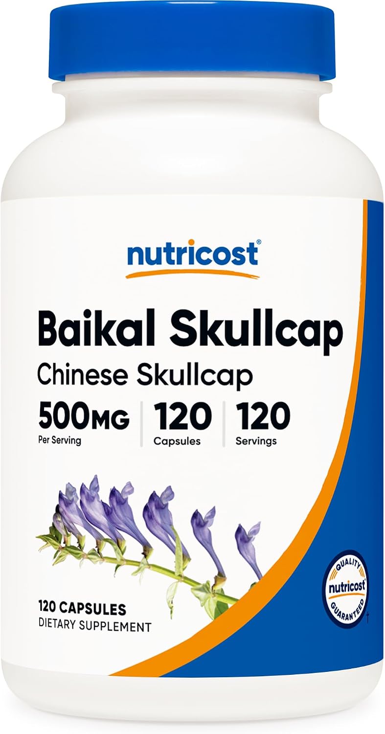 Nutricost Baikal Skullcap 500mg, 120 Vegetarian Capsules - Non-GMO, Gluten-free - görsel 1