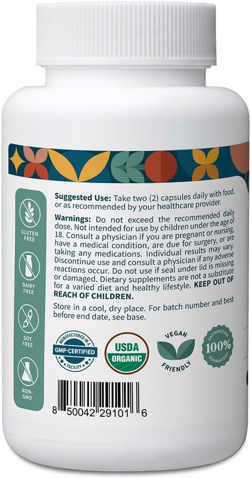 Pattern Wellness Organic Moringa Oleifera Supplement – Antioxidant Support & Cell Function – Whole Leaf Complete Formula – Vegan, Non-GMO – 60 Capsules - görsel 2