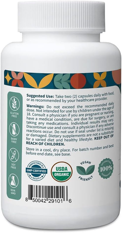 Pattern Wellness Organic Moringa Oleifera Supplement – Antioxidant Support & Cell Function – Whole Leaf Complete Formula – Vegan, Non-GMO – 60 Capsules