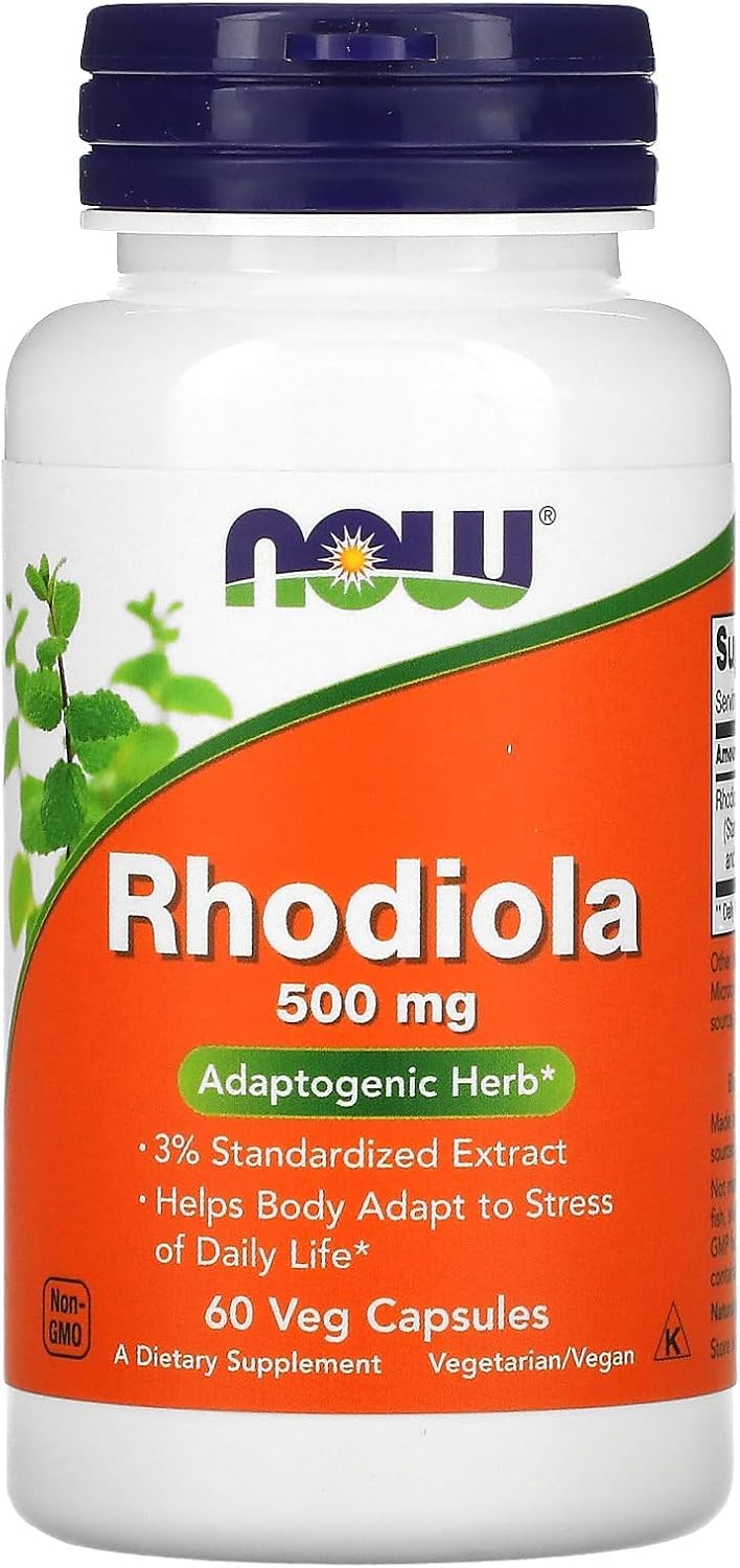 NOW Foods Rhodiola 500 mg with 3% Rosavins and 1% Salidroside, 60 Veg Capsules - görsel 1