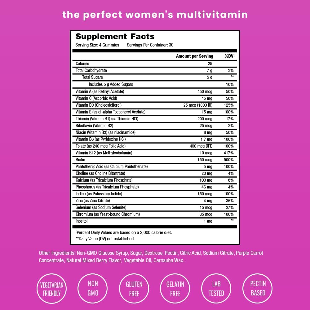 NutraChamps Women's Multivitamin Gummies - 240 Count (2-Pack) - görsel 2