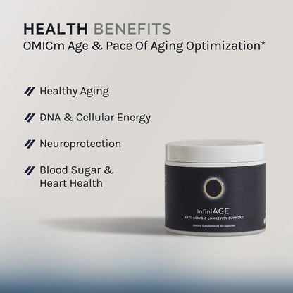 InfiniWell InfiniAge Longevity Supplements – Advanced Cellular Health with Lutein, NAC & Low-Dose Zinc (30 Capsules)