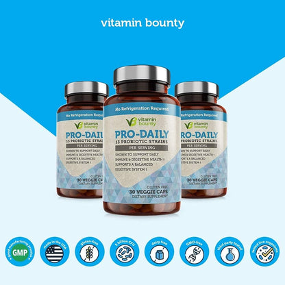Vitamin Bounty Pro-Daily Probiotic – 5B CFU, 13 Strains with Acidophilus & Bifidobacterium