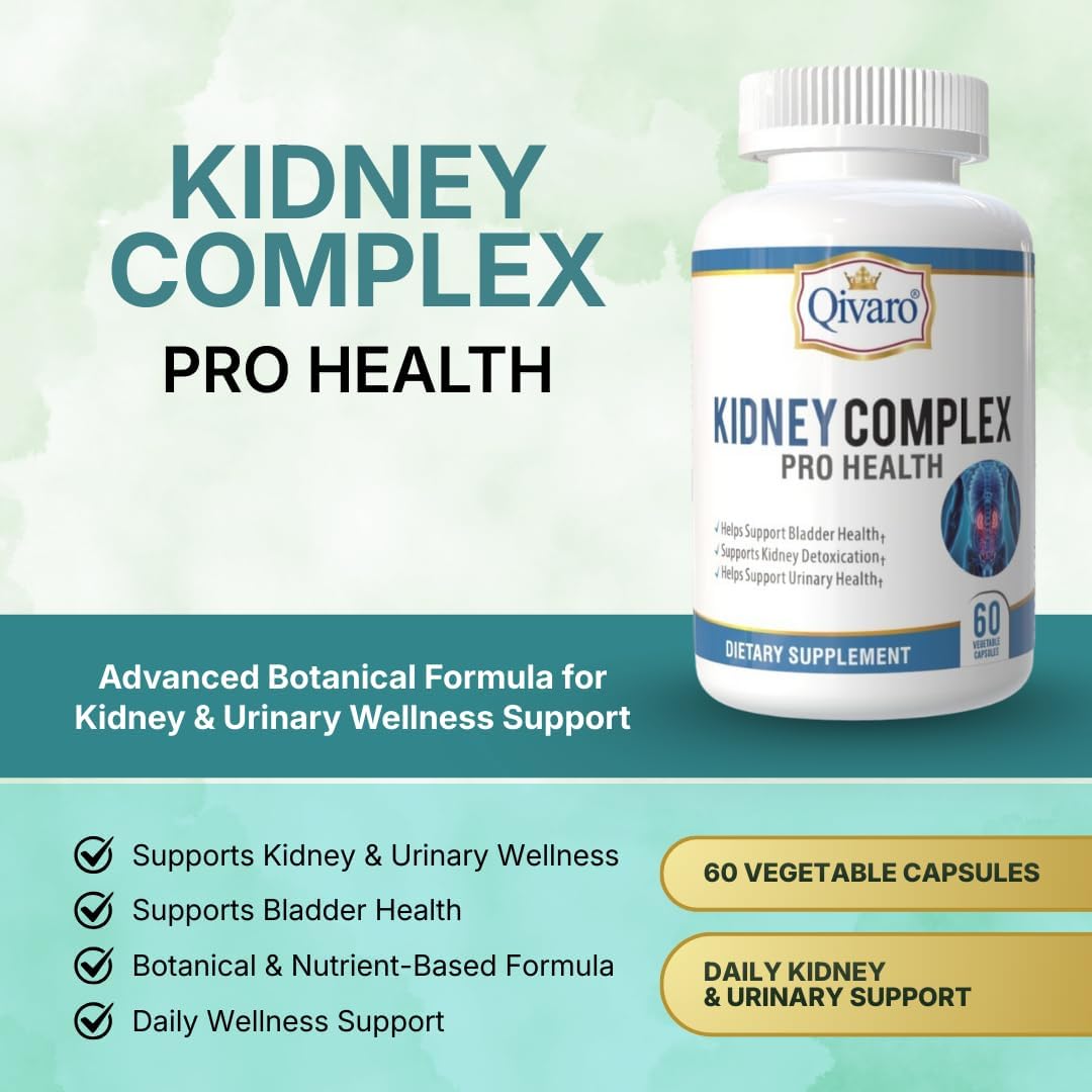 Qivaro Kidney Complex Pro-Health - Kidney Support Supplement with Cranberry Extract - 60 Vegetable Capsules - görsel 2
