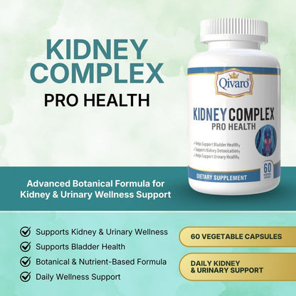 Qivaro Kidney Complex Pro-Health - Kidney Support Supplement with Cranberry Extract - 60 Vegetable Capsules