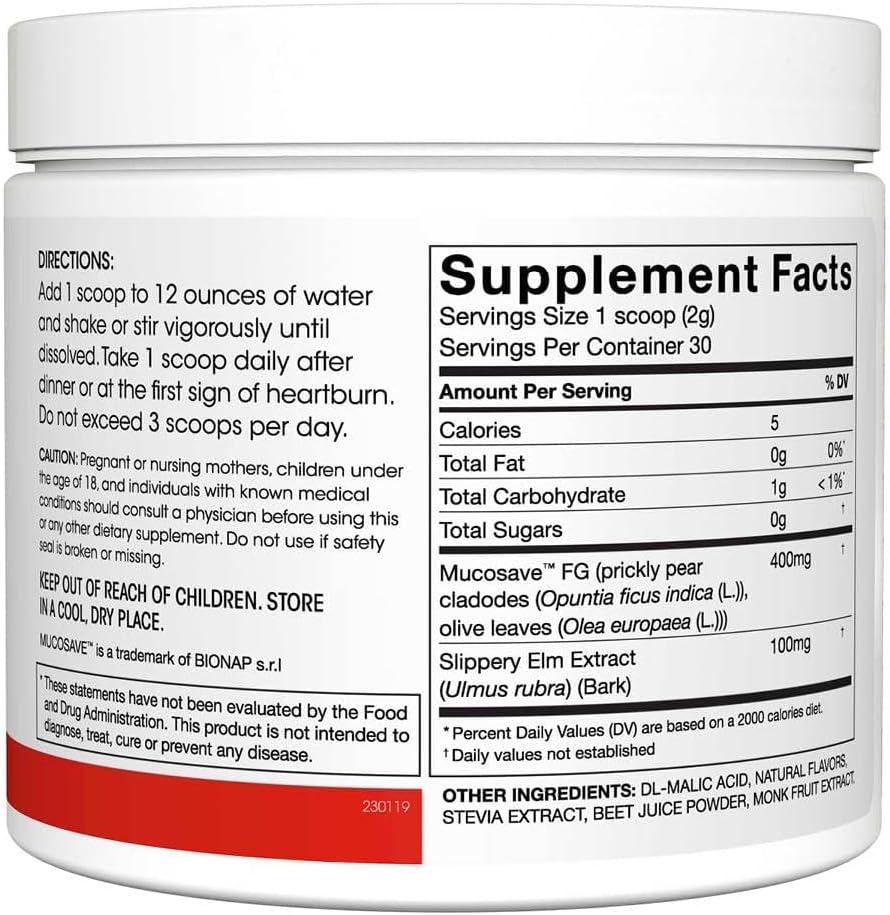 Reflux – Digestive Supplement with Mucosave FG and Slippery Elm Bark (30 Servings) - görsel 3