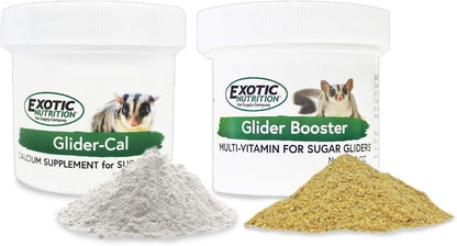 Exotic Nutrition Sugar Glider Vitamin Combo Pack – Powder Multivitamin & Calcium Supplement for Pet Sugar Gliders