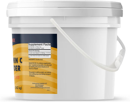 Luonix Vitamin C Powder, 1 Gallon Bucket - Ascorbic Acid Supplement