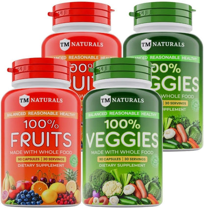 Fruit and Vegetable Supplement Capsules, 90 Count (Pack of 6)
