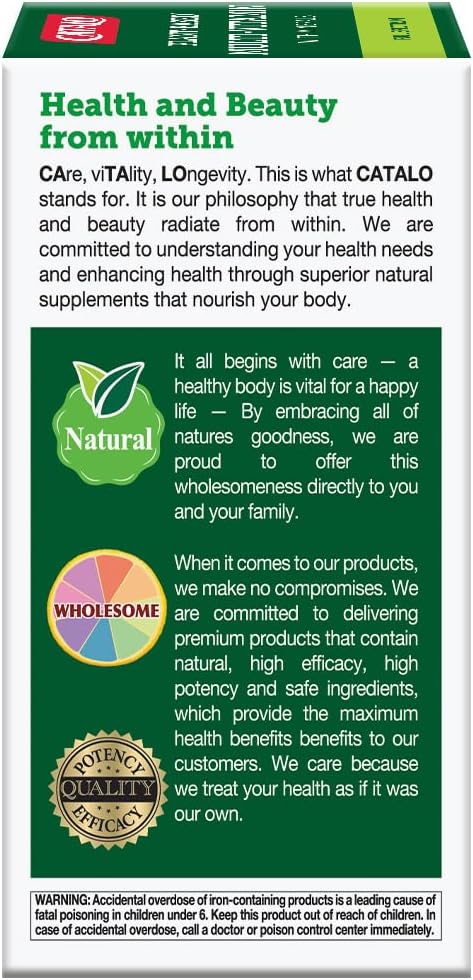 CATALO Multivitamin for Women and Men with Minerals Tablets – Plant-Based Formula with 25 Essential Vitamins & Minerals, Includes 39 Fruits, Vegetables, Mushrooms & Herbs – 60 Tablets - görsel 4