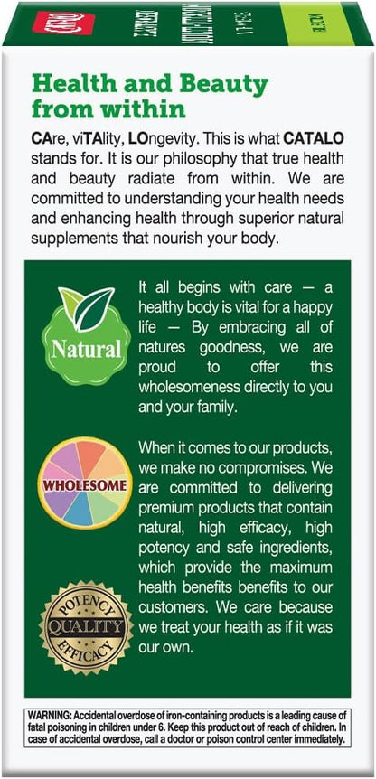 CATALO Multivitamin for Women and Men with Minerals Tablets – Plant-Based Formula with 25 Essential Vitamins & Minerals, Includes 39 Fruits, Vegetables, Mushrooms & Herbs – 60 Tablets