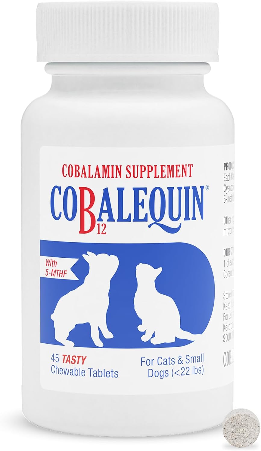 Nutramax Cobalequin B12 for Dogs and Cats – Chewable Cobalamin Supplement with Folate (45 Tablets) - görsel 1