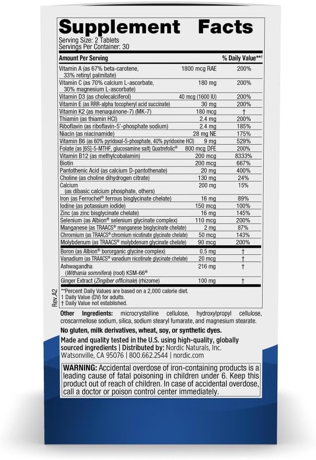 Nordic Naturals Women's Multivitamin Extra Strength - 60 Tablets - görsel 2