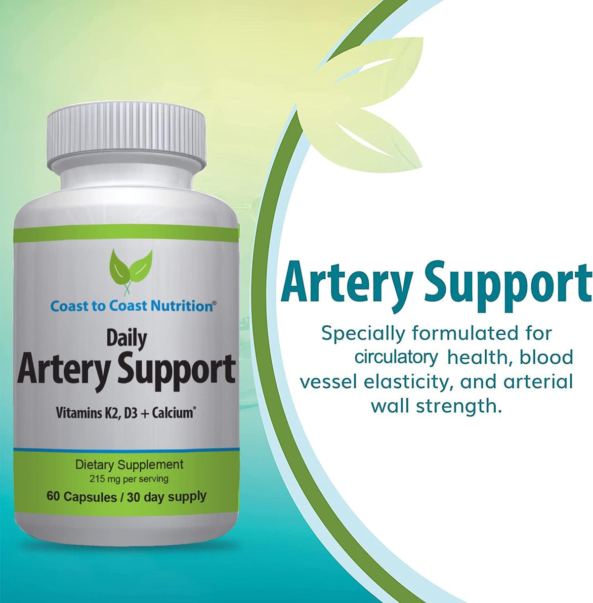 Artery Support – Vitamin K2 & D3 Blood Circulation Supplement, 60 Capsules - görsel 2
