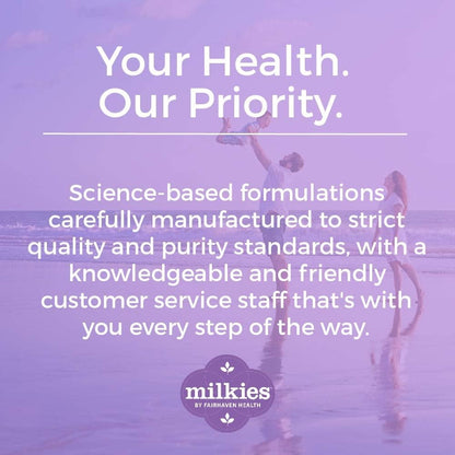 Milkies Fairhaven Health Nursing Postnatal Multivitamin for Breastfeeding Mum - Vitamin D & B, Vegetarian, Gluten-Free - 60 Capsules