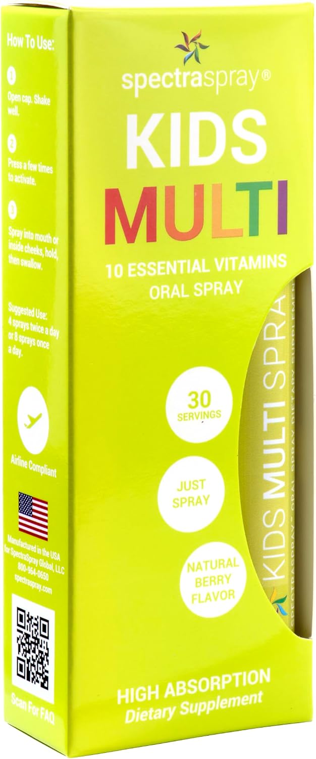 Kids Multivitamin Oral Spray – 10 Essential Liquid Vitamins, D3 (500 IU) & B12 Active Form for Immune Support, 30 Day Supply - görsel 1