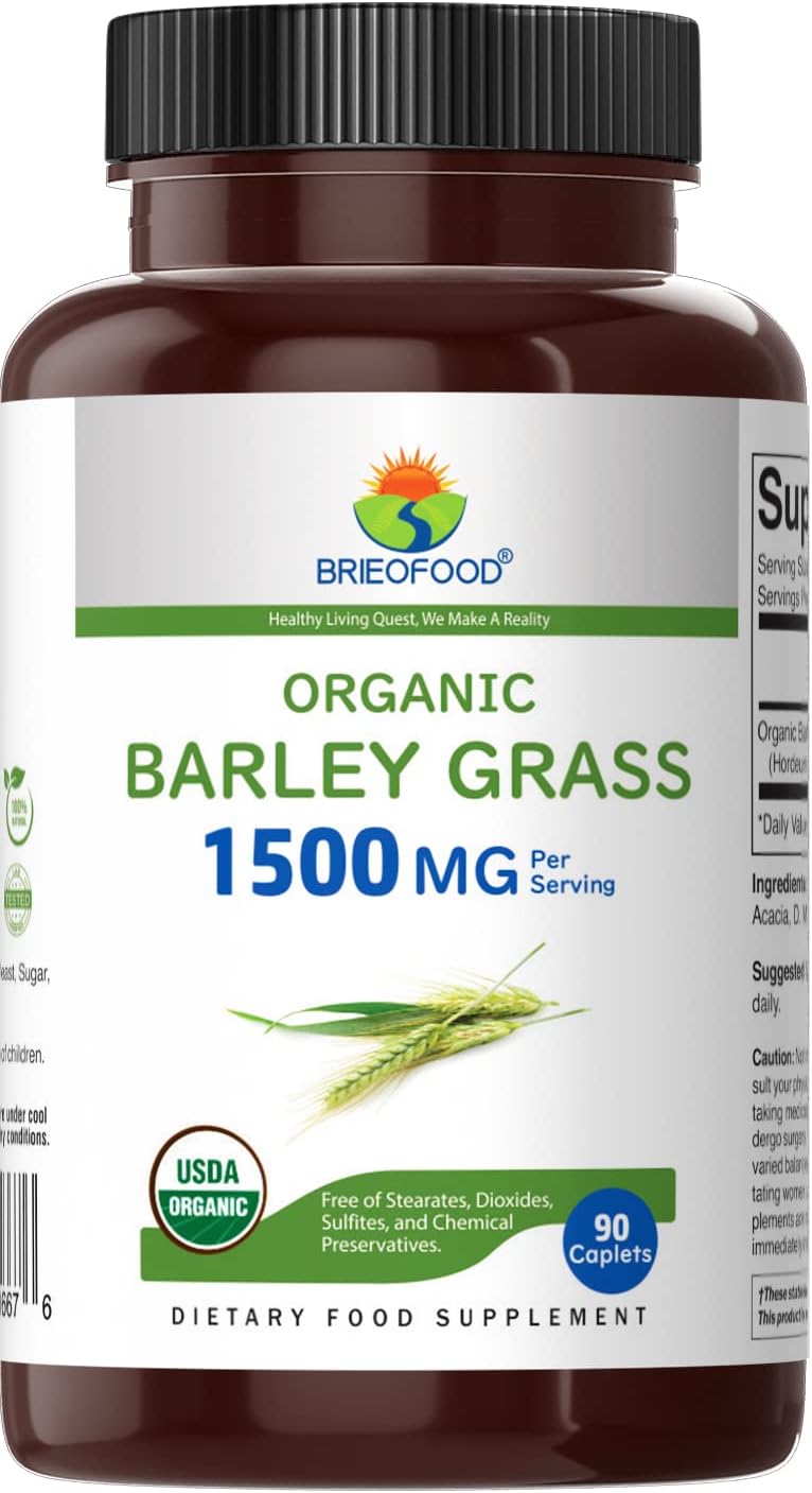 Organic Barley Grass 1500mg, 90 Vegetarian Tablets - görsel 2