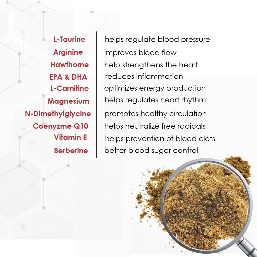 Heart Support Granules for Dogs – Vet-Formulated, Antioxidant-Rich: L-Taurine, L-Carnitine, EPA, DHA, CoQ10 – Supports Circulatory Strength, Cardiovascular Health, Heart Muscle Function – Made in the USA – 90 Doses - görsel 4