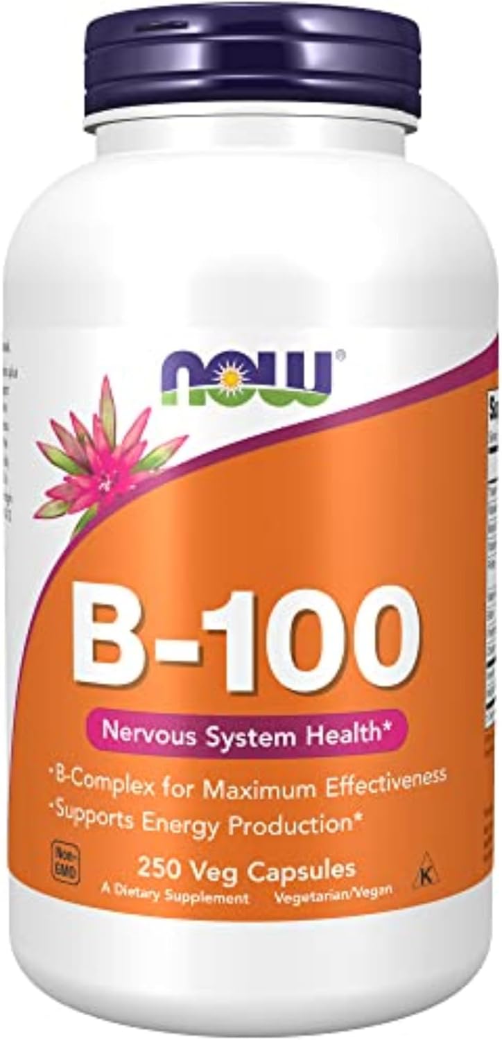 NOW Foods Vitamin B-100 - 250 Veg Capsules - görsel 1