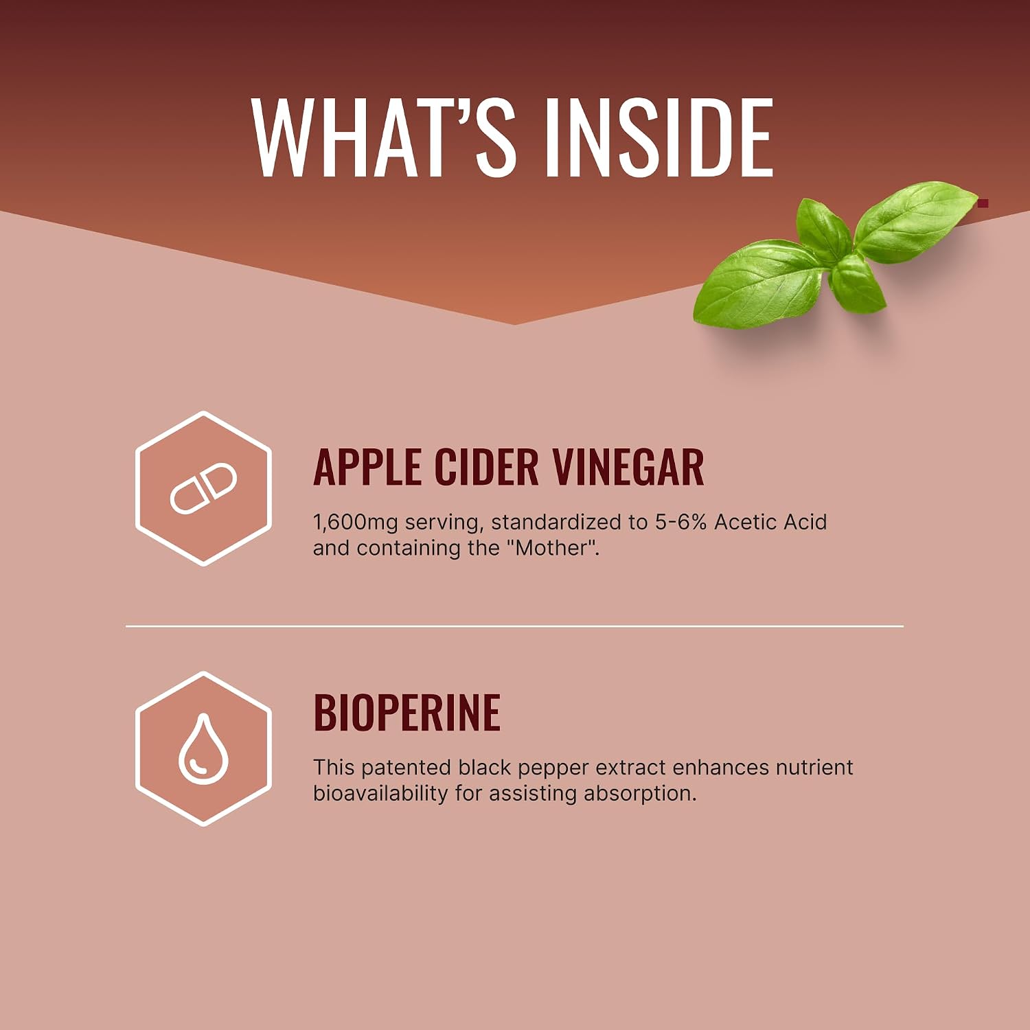Approved Science Apple Cider Vinegar Capsules with The Mother and BioPerine - 1600 mg, 180 Capsules (Pack of 3) - görsel 2
