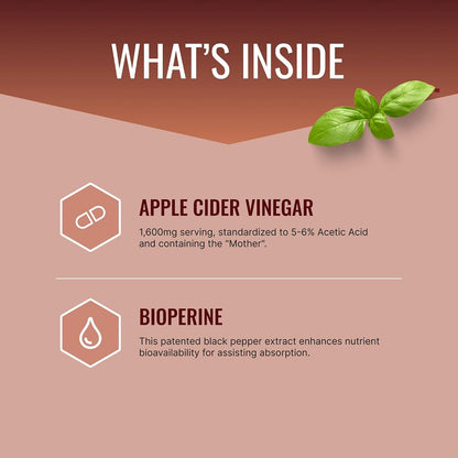 Approved Science Apple Cider Vinegar Capsules with The Mother and BioPerine - 1600 mg, 180 Capsules (Pack of 3)