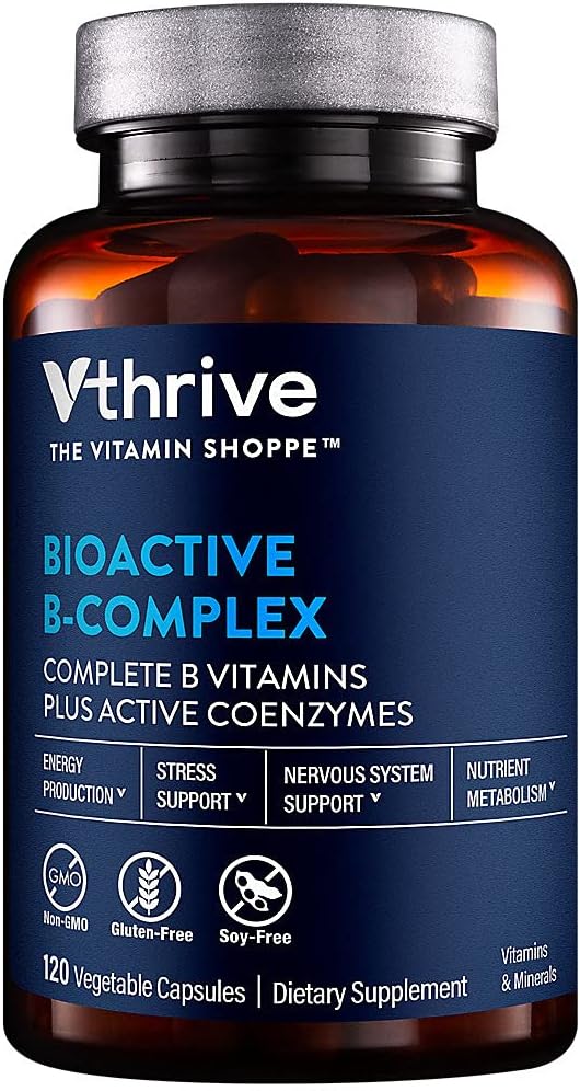 Vthrive Bioactive B-Complex - Vitamin B + Active Coenzymes for Energy Production (120 Vegetable Capsules) - görsel 1