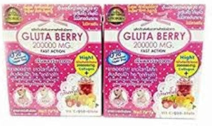 Gluta Berry 200000 mg Drink – Glutathione and Collagen Supplement, Berry Flavour (10 Sachets)
