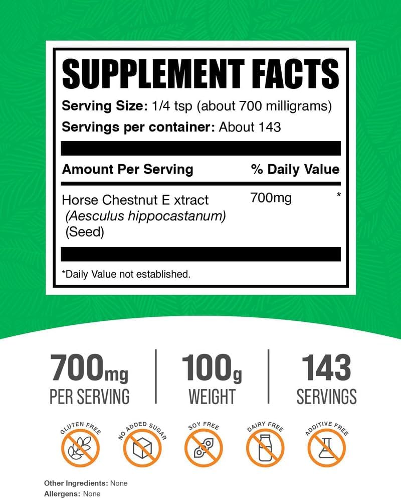 BulkSupplements.com Horse Chestnut Extract Powder - görsel 2
