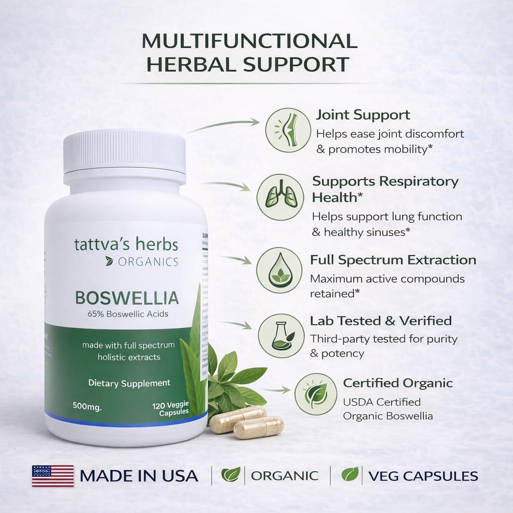 Tattva's Herbs CO2 Boswellia Serrata - 500 mg, 240 Veggie Capsules (2-Pack) - görsel 5