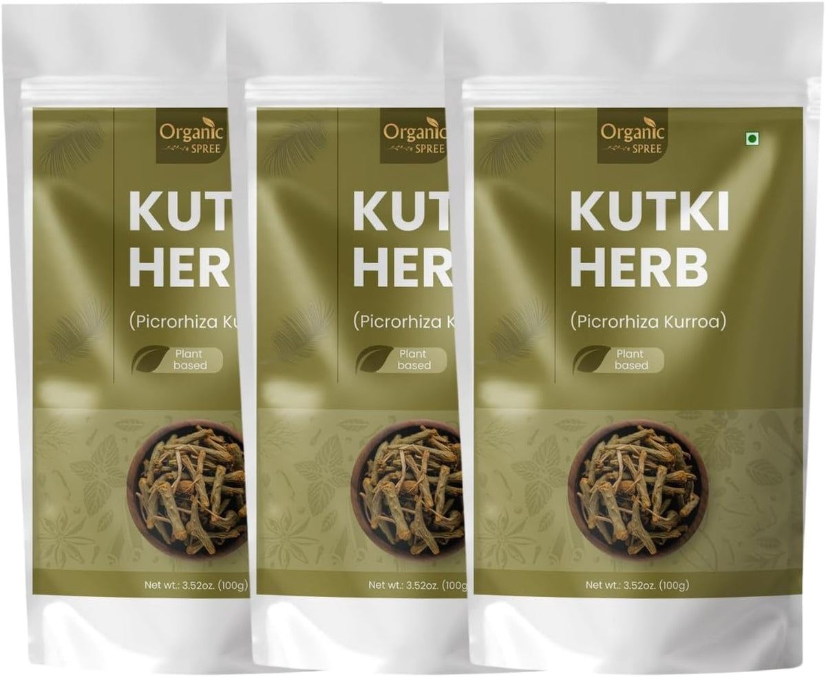 ORGANIC SPREE Kutki Herb (Picrorhiza Kurroa) - Pure Natural Dried Root - 100g Pack of 3 - görsel 1