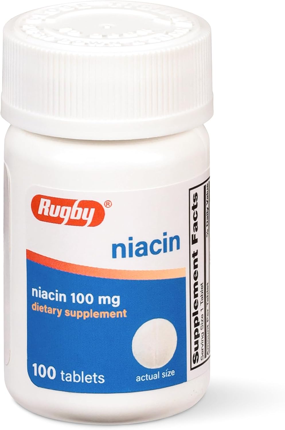 Rugby Niacin 100mg Tablets with Calcium - Vitamin B3 Food Supplement (100 Count) - görsel 1