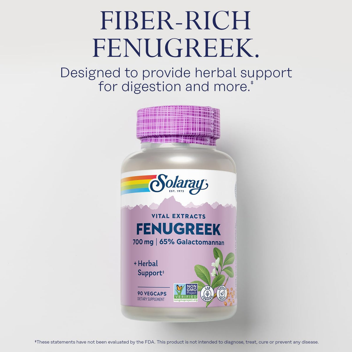 SOLARAY Fenugreek Seed Extract 700 mg – Non-GMO, Vegan Supplement – 90 VegCaps - görsel 3