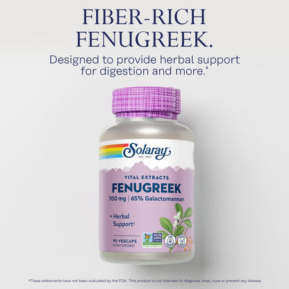 SOLARAY Fenugreek Seed Extract 700 mg – Non-GMO, Vegan Supplement – 90 VegCaps