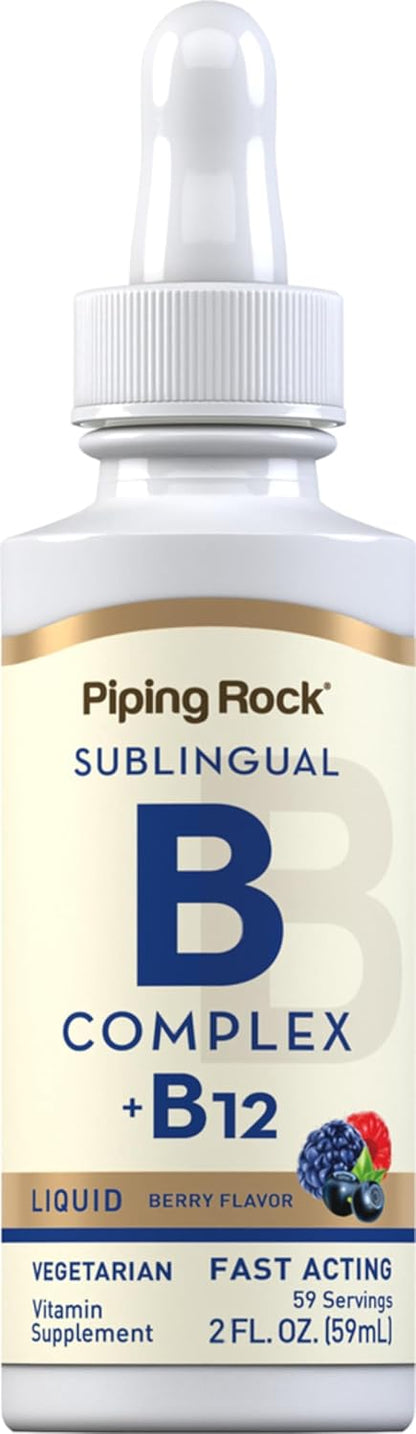 Vitamin B Complex with B12 Liquid Drops, 1200 mcg, 60 ml