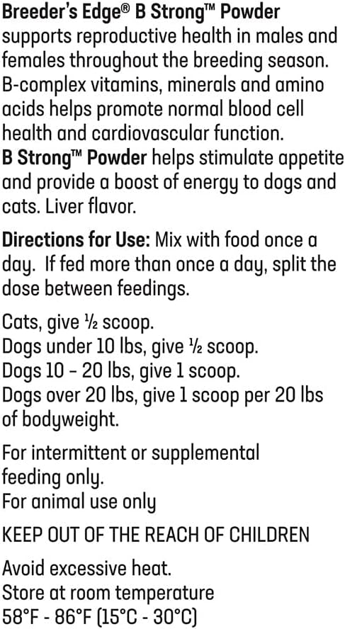 Breeder’s Edge B Strong Powder, B Complex Vitamin Supplement for Dogs and Cats, 1kg - görsel 8