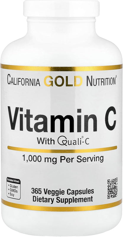 Lake Avenue Vitamin C Supplement - Quali-C Ascorbic Acid 1000 mg - 365 Vegetable Capsules