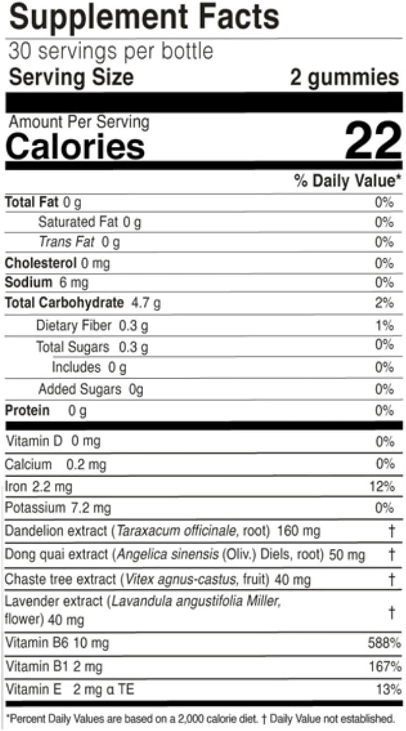 FARMASi Nutriplus Cycle Plus Gummies - Vegan Women's Support Supplement with Iron, Vitamin B6 & Botanical Extracts, Strawberry Lime, 60 Gummies - görsel 2