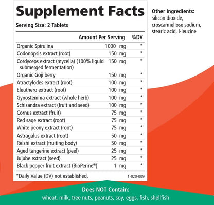 Energy Plus by Pure Essence - Caffeine-Free Herbal Energy and Focus Supplement, 60 Tablets
