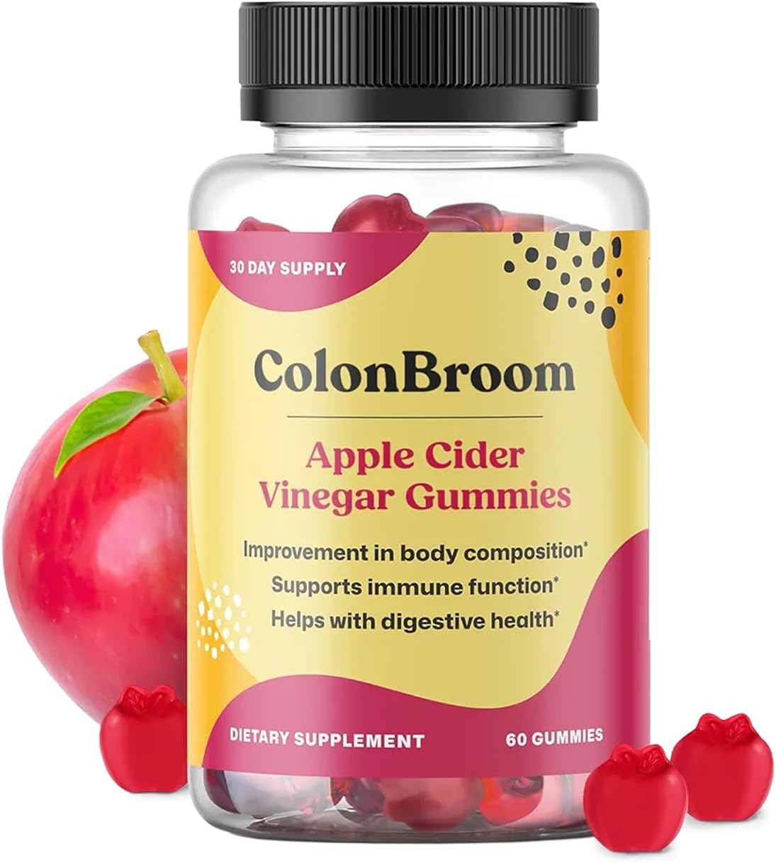 ColonBroom Apple Cider Vinegar Gummies for Women – 60 Gummies, 30 Day Supply – Vegan, Non-GMO - görsel 1