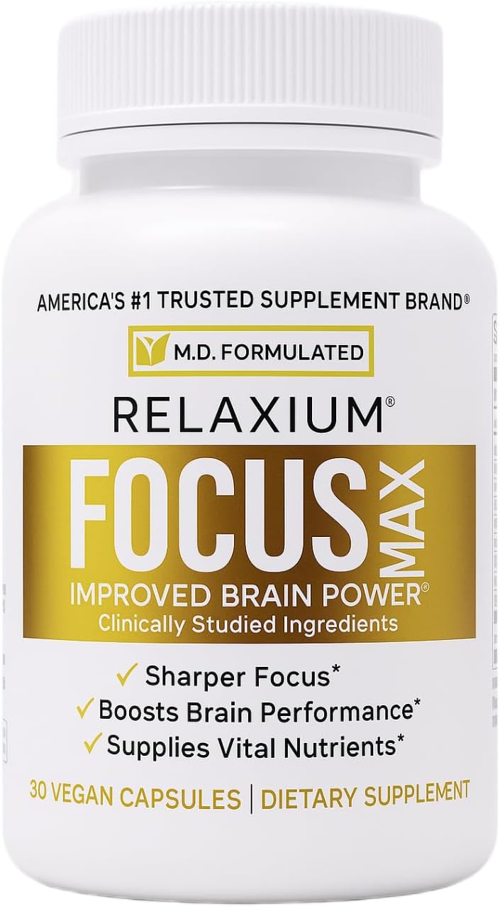 Relaxium FocusMax - Brain and Focus Supplement for Mental Clarity, Memory, and Concentration, 30 Vegan Capsules - görsel 1