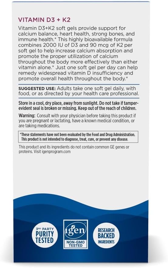Nordic Naturals Vitamin D3 + K2, Orange Taste - 60 Soft gel capsules - görsel 6