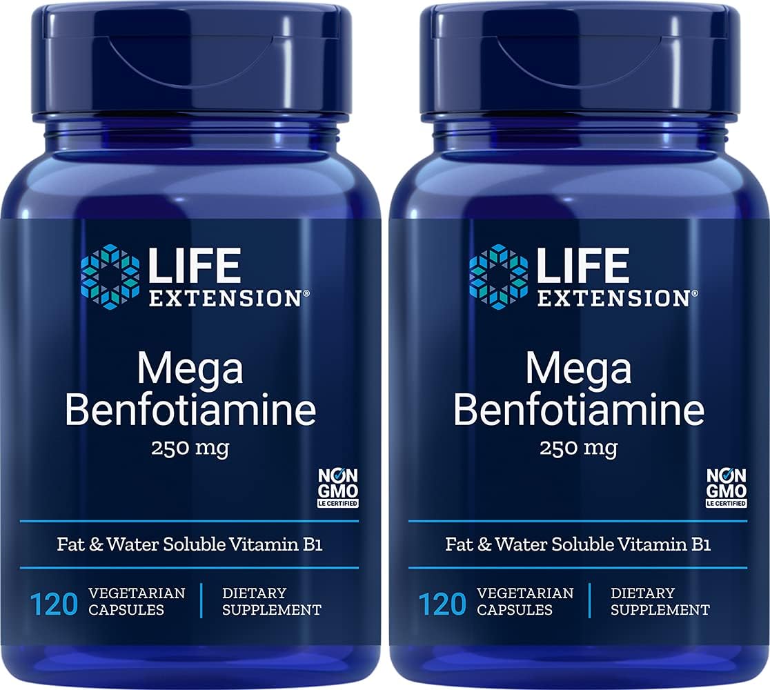 Life Extension Mega Benfotiamine 250 mg, 120 Vegetarian Capsules (2-Pack) - görsel 1