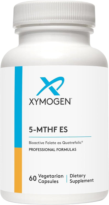 XYMOGEN 5-MTHF ES - Bioactive Folate Food Supplement - 17,000 mcg (as Quatrefolic) - 60 Capsules